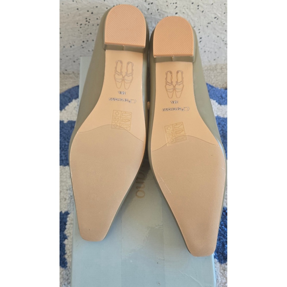 C.Paravano Alyssa A Double Strap Block Heel Mary Jane Light Green EU 38.5 - Picture 7 of 10
